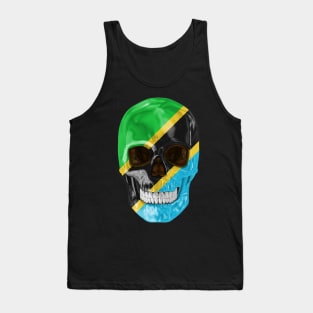 Tanzania Flag Skull - Gift for Tanzanian With Roots From Tanzania Tank Top